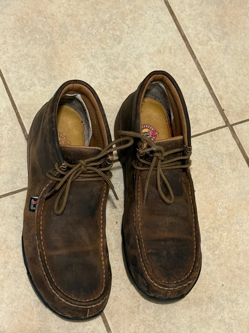 Justin Cappie Driving Mocs Steel Toe Chukka Ankle Boots Mens 10 W Brown Leather